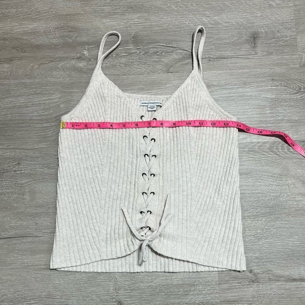 American Eagle Tie Front Ribbed Tank Women’s Size Medium - Picture 7 of 9